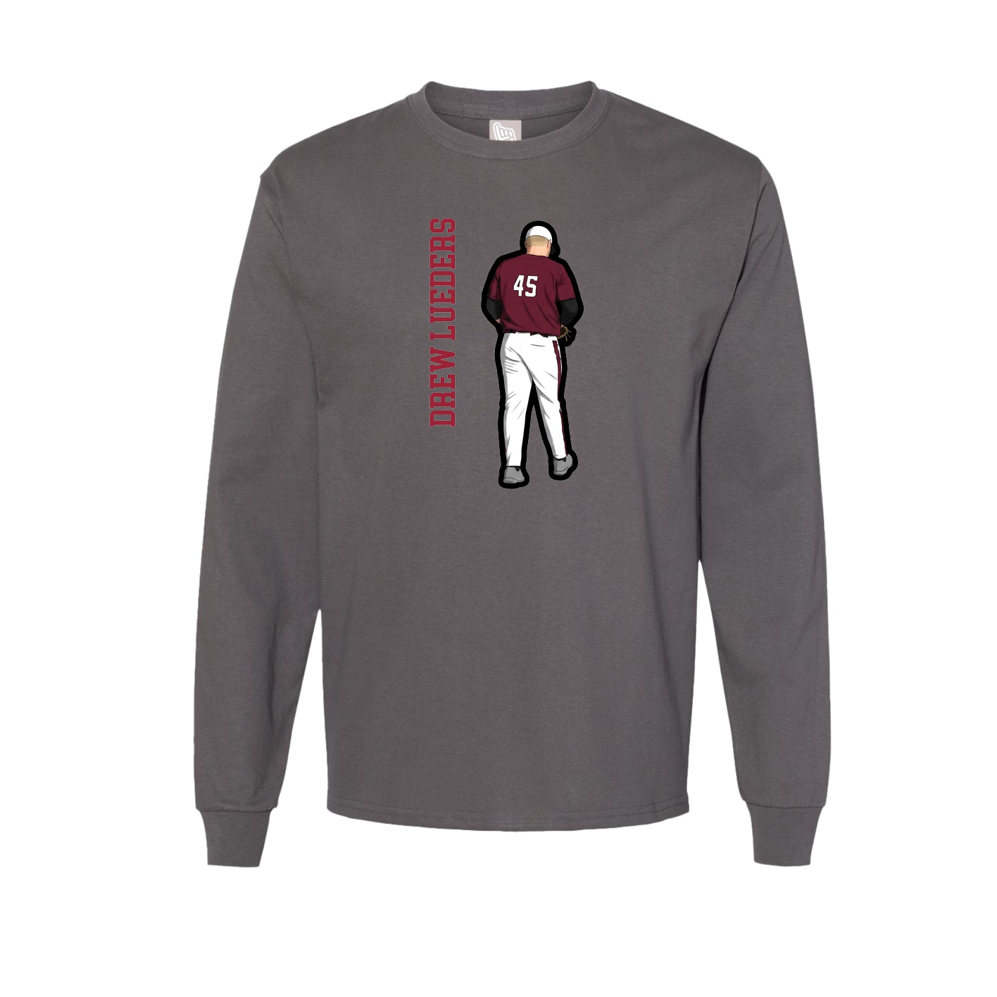 Long Sleeve Tee — Name Vertical in Grey