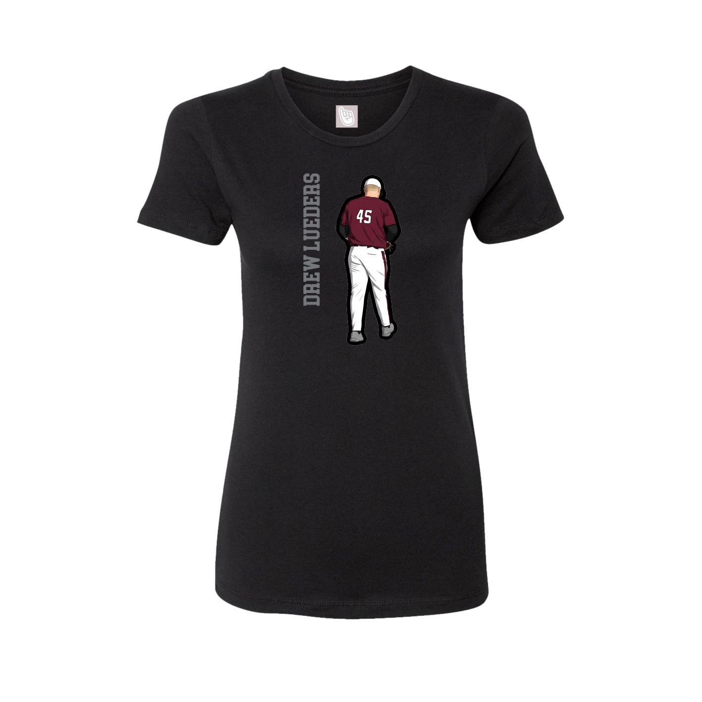 Fitted Women's Tee — Name Vertical in Black