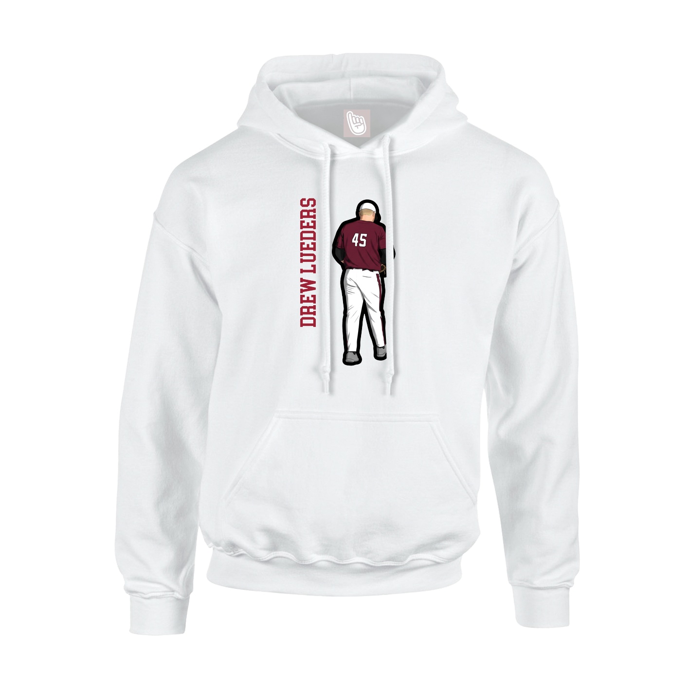 Hoodie — Name Vertical in White