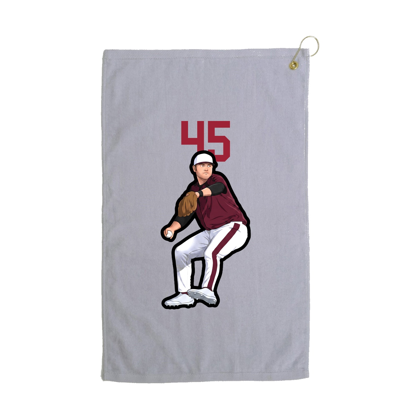 Golf Towel — Number Top in Grey