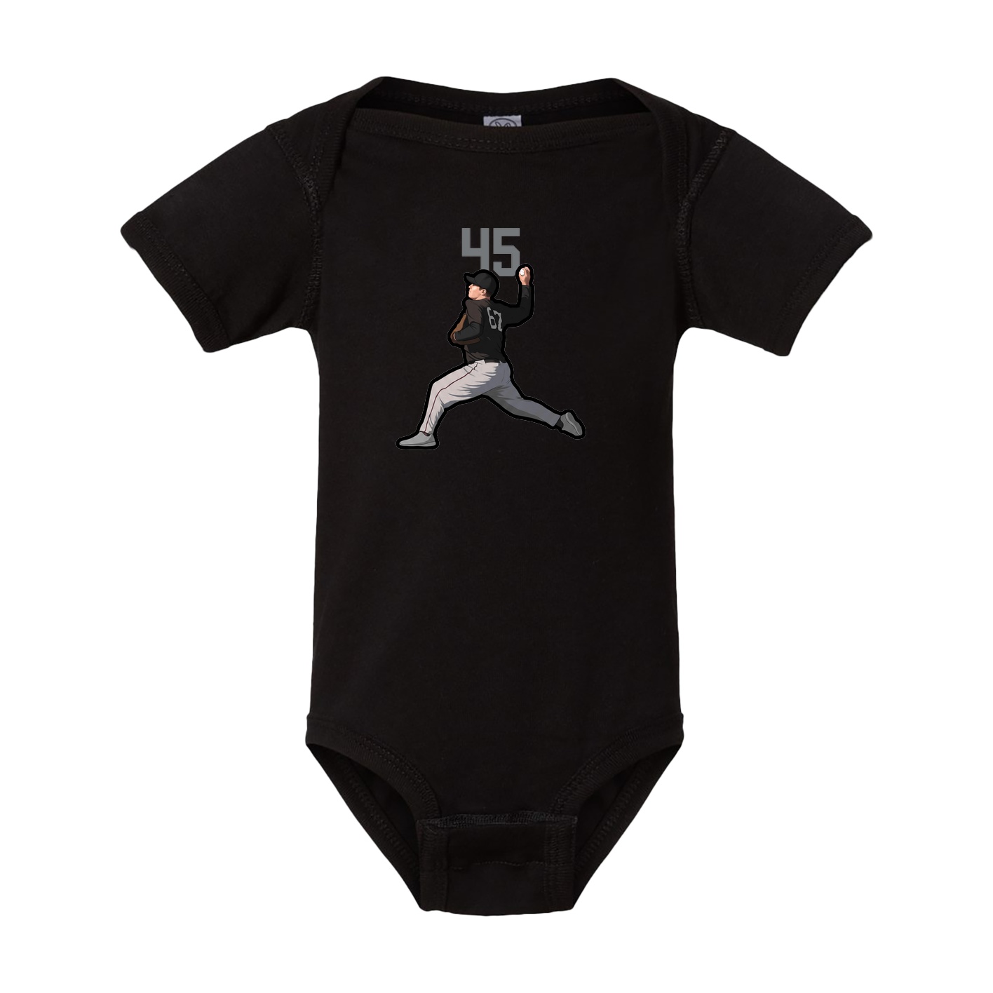 Baby Onesie — Number Top in Black