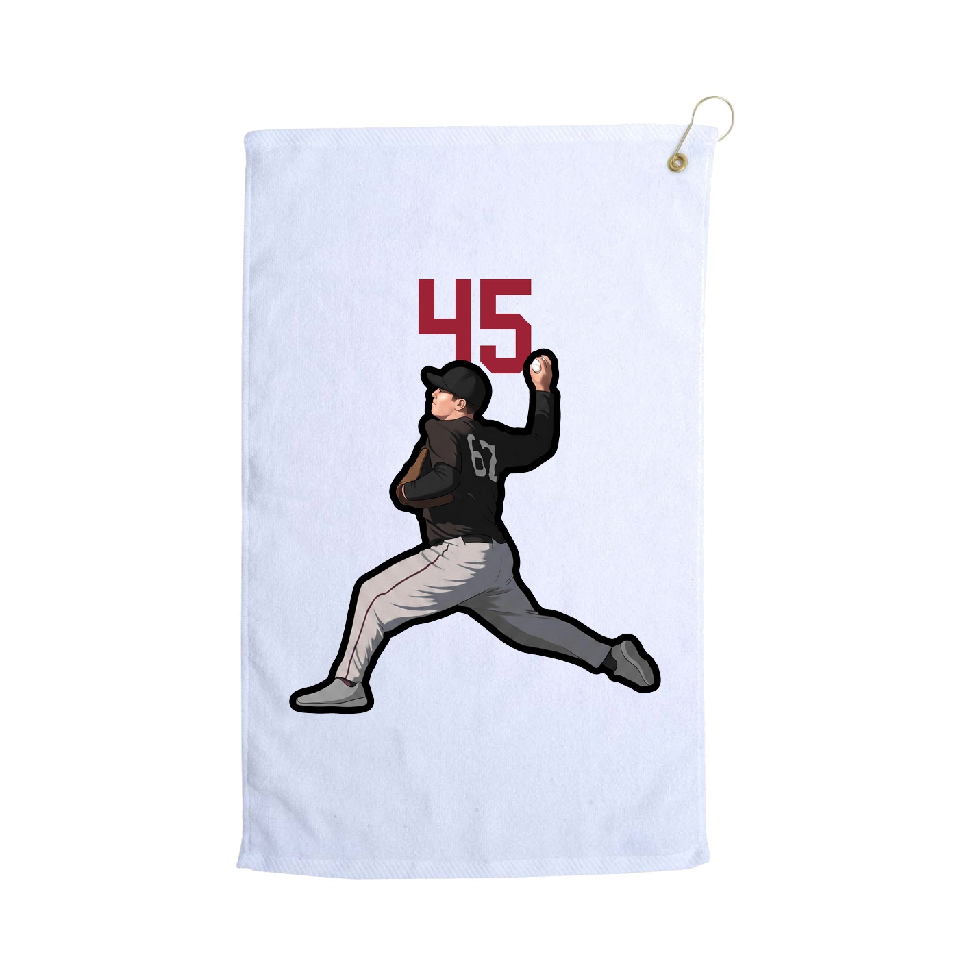 Golf Towel — Number Top in White