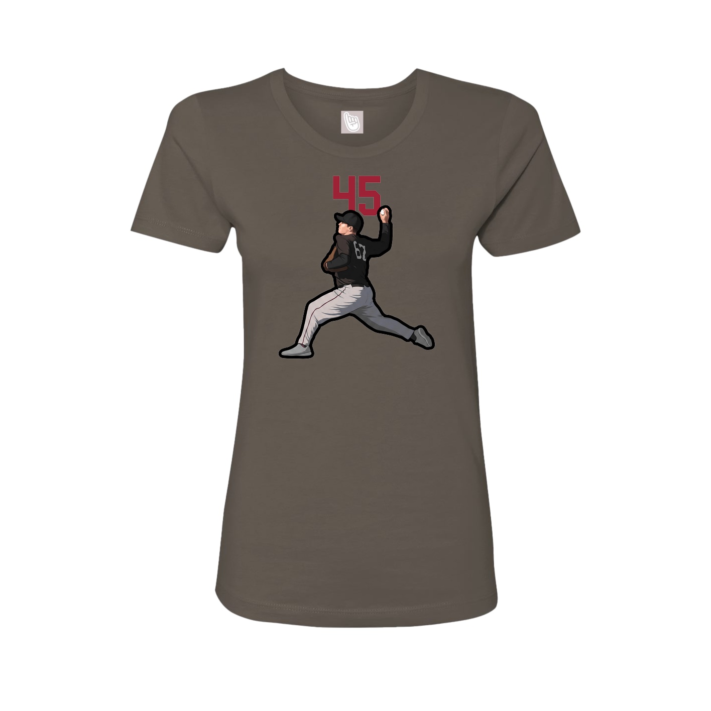 Fitted Women's Tee — Number Top in Grey