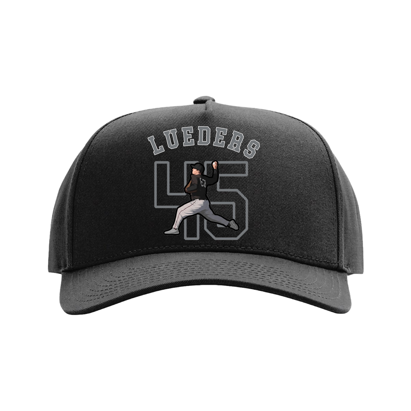 Full Fabric Five-Panel Champ Cap — Shirsey Arch in Black