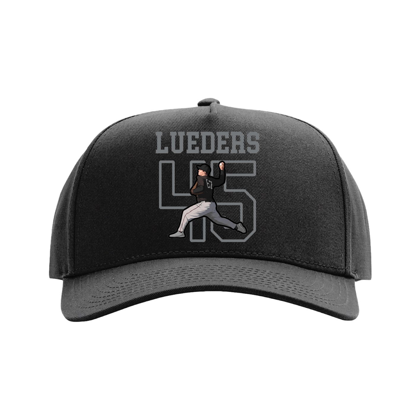 Full Fabric Five-Panel Champ Cap — Shirsey in Black