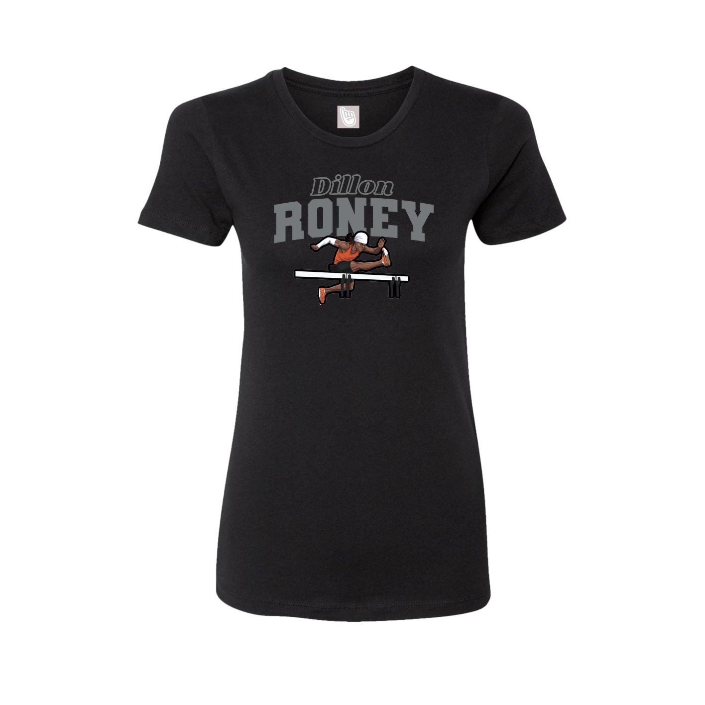 Fitted Women's Tee — Name Arch in Black