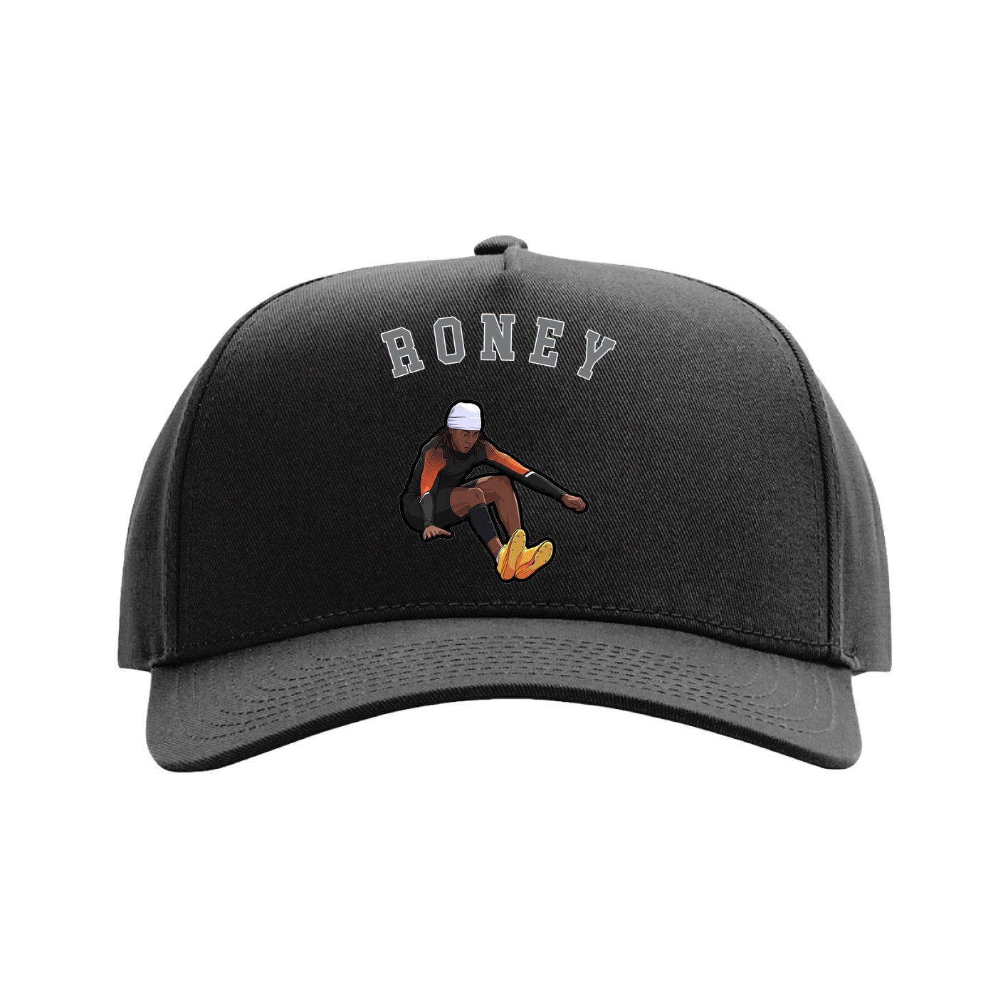 Full Fabric Five-Panel Champ Cap — Shirsey Arch in Black