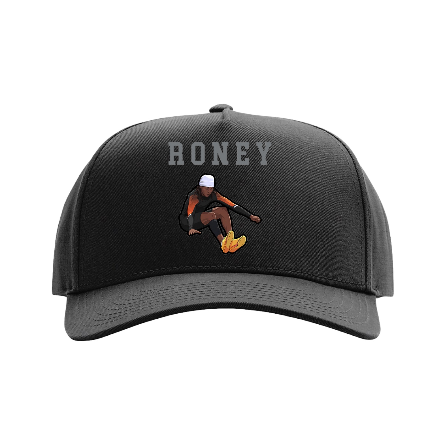 Full Fabric Five-Panel Champ Cap — Shirsey in Black