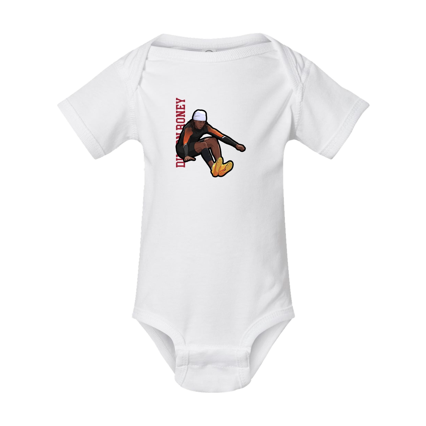 Baby Onesie — Name Vertical in White