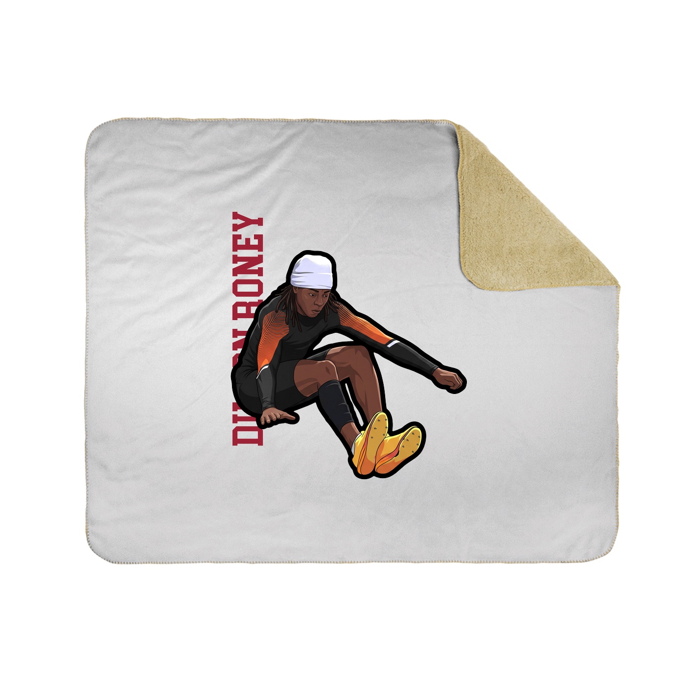 Throw Blanket — Name Vertical in White