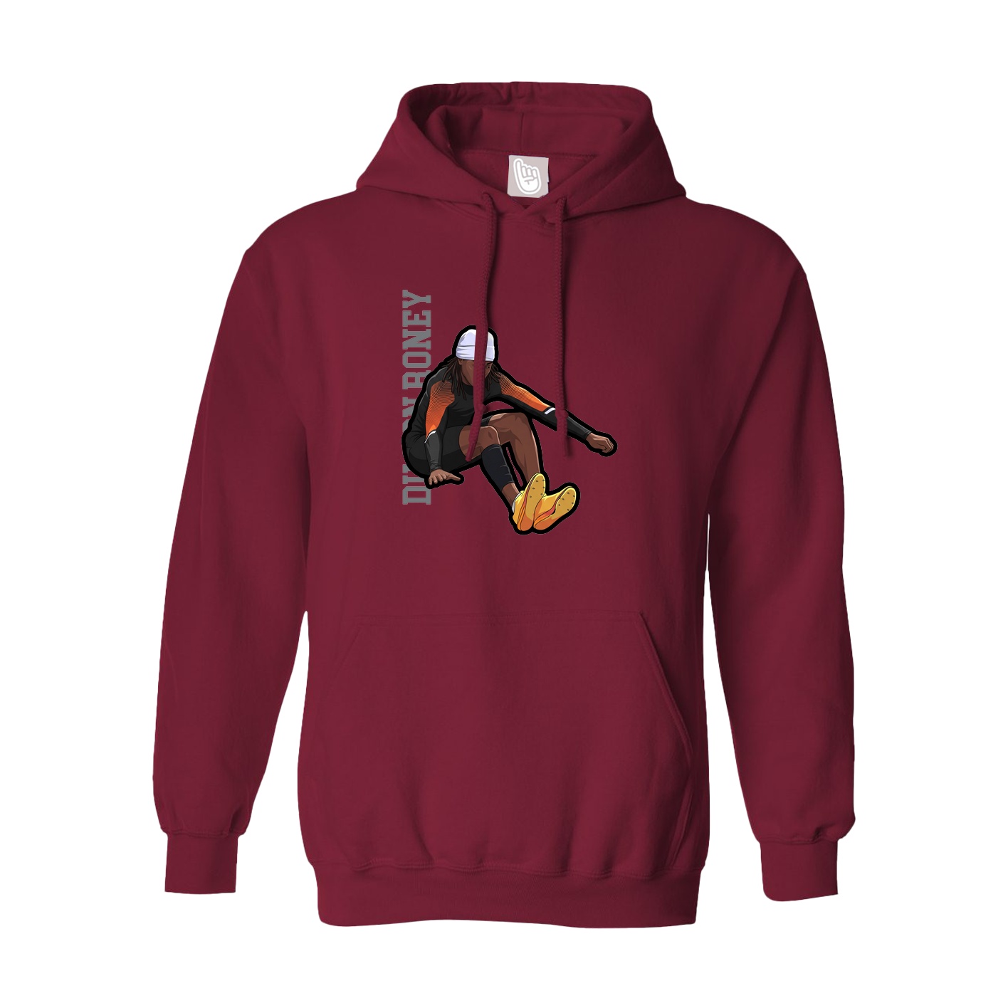 Hoodie — Name Vertical in Cardinal