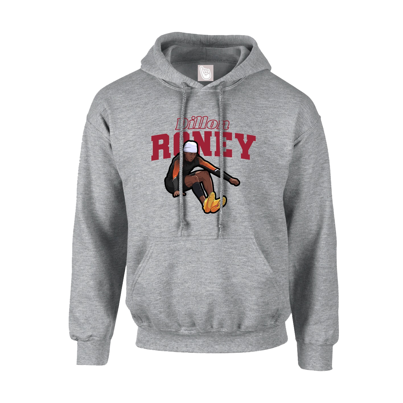 Hoodie — Name Arch in Grey