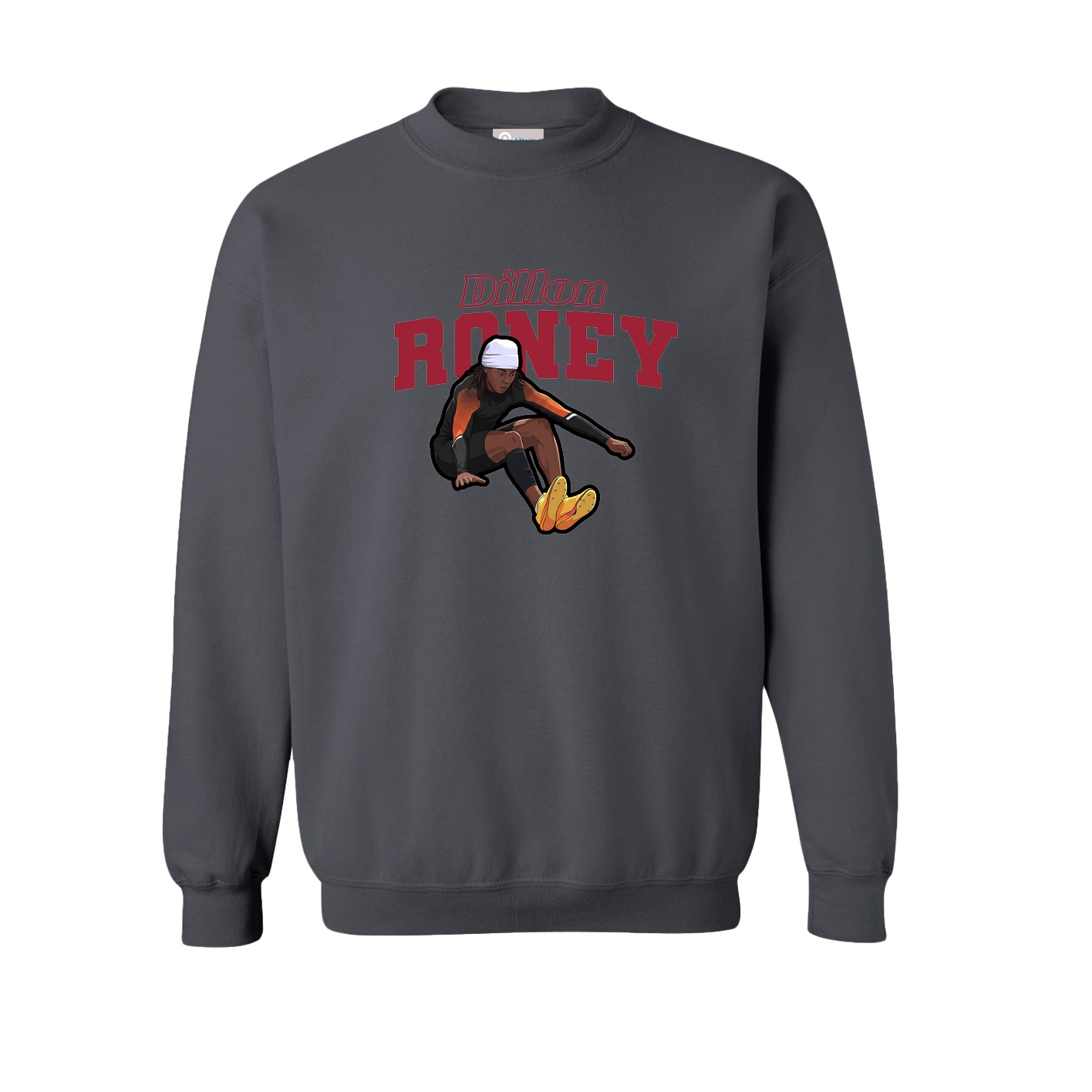 Fleece Crew — Name Arch in Grey