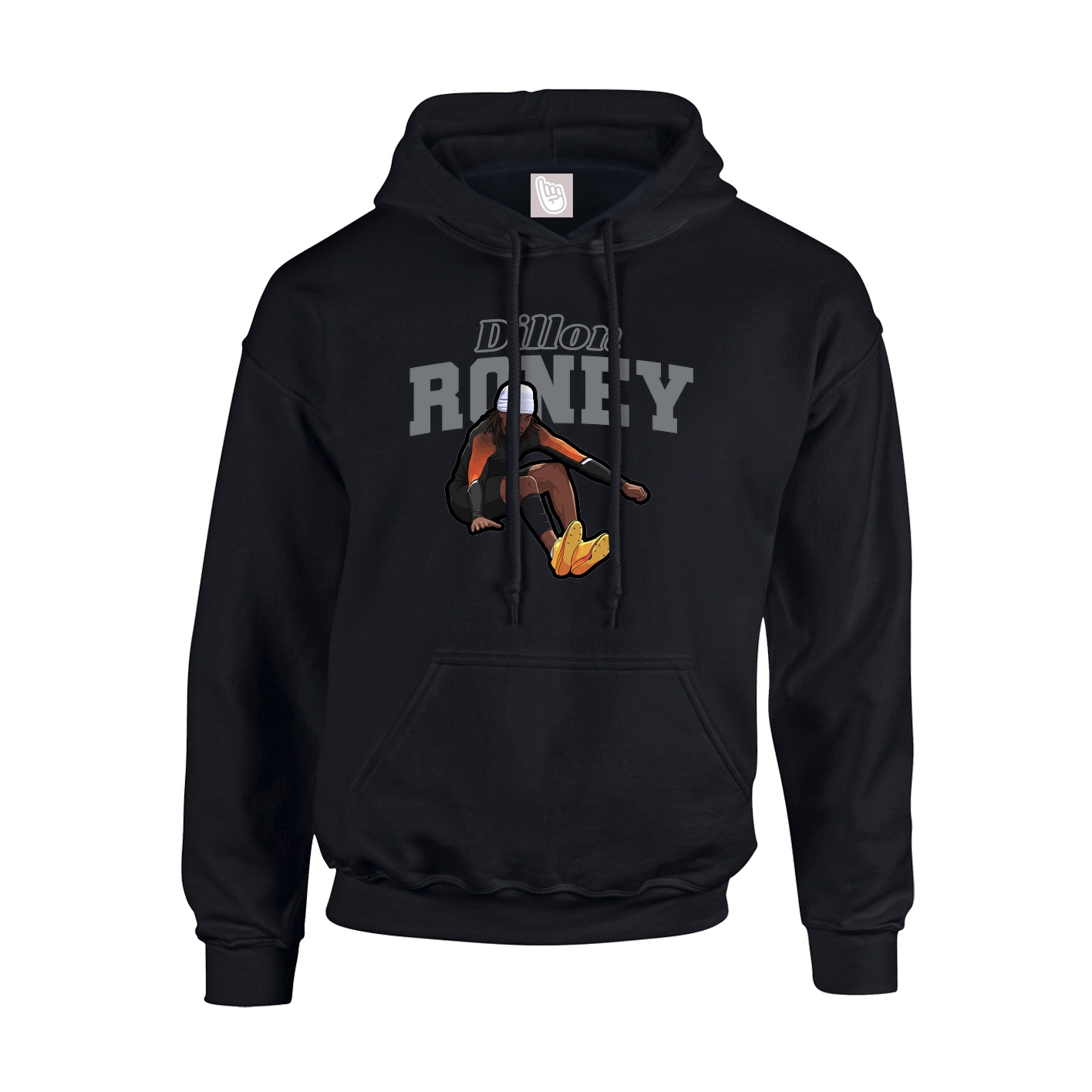 Youth Hoodie — Name Arch in Black