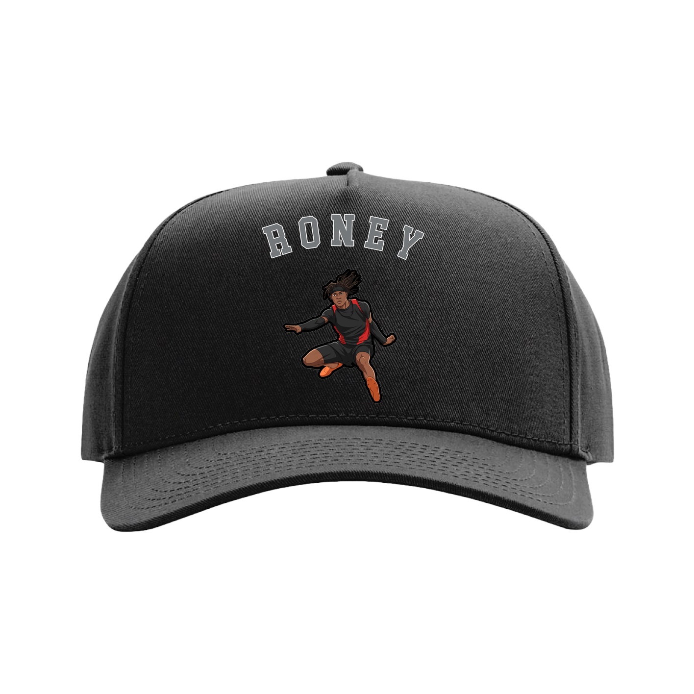 Full Fabric Five-Panel Champ Cap — Shirsey Arch in Black