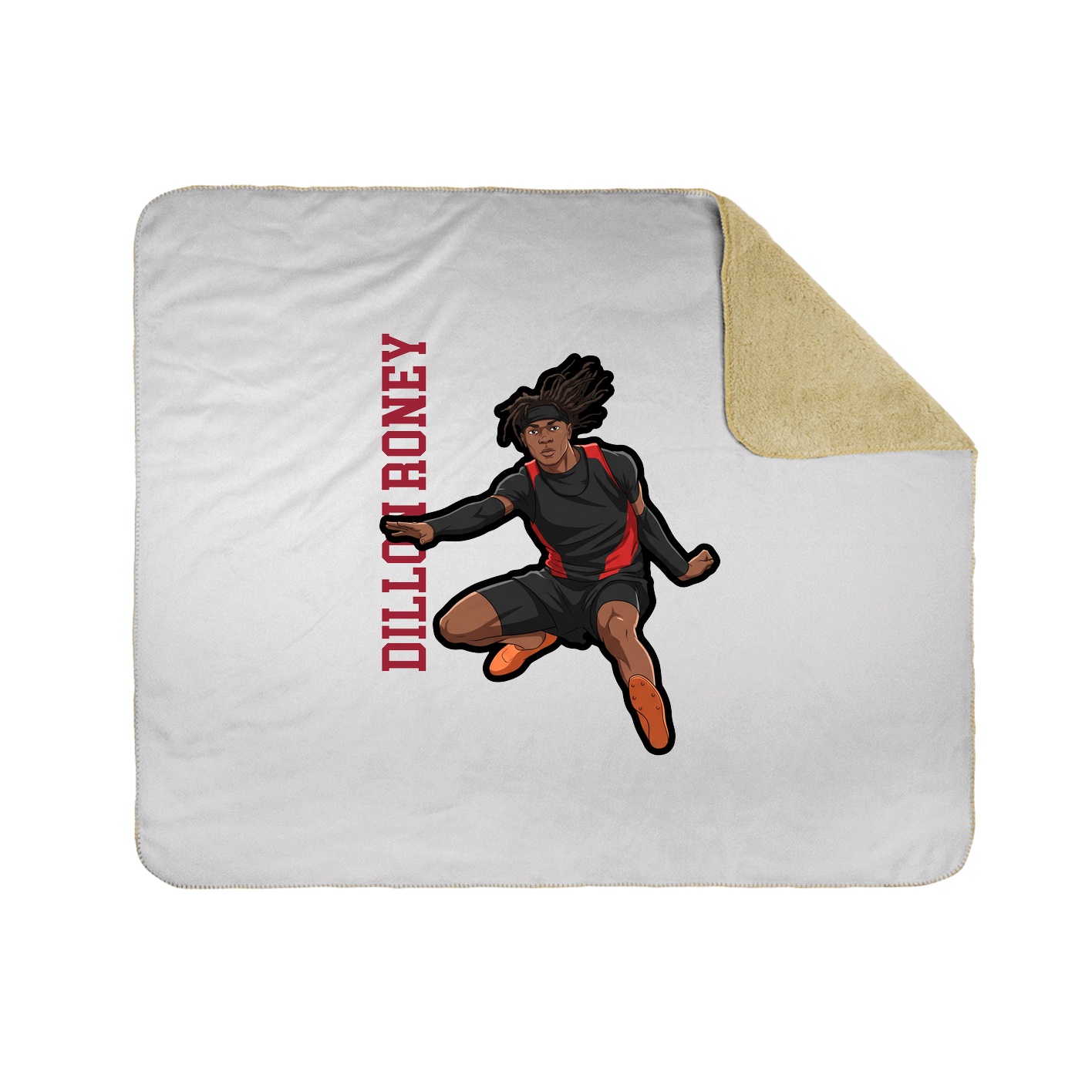 Throw Blanket — Name Vertical in White