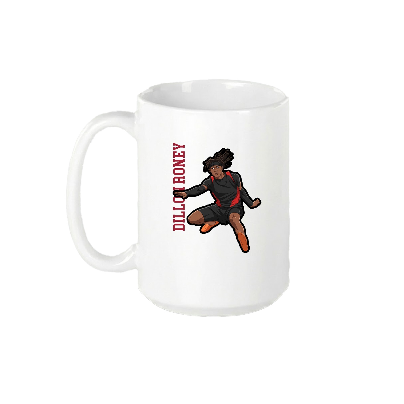 15oz Coffee Mug — Name Vertical in White