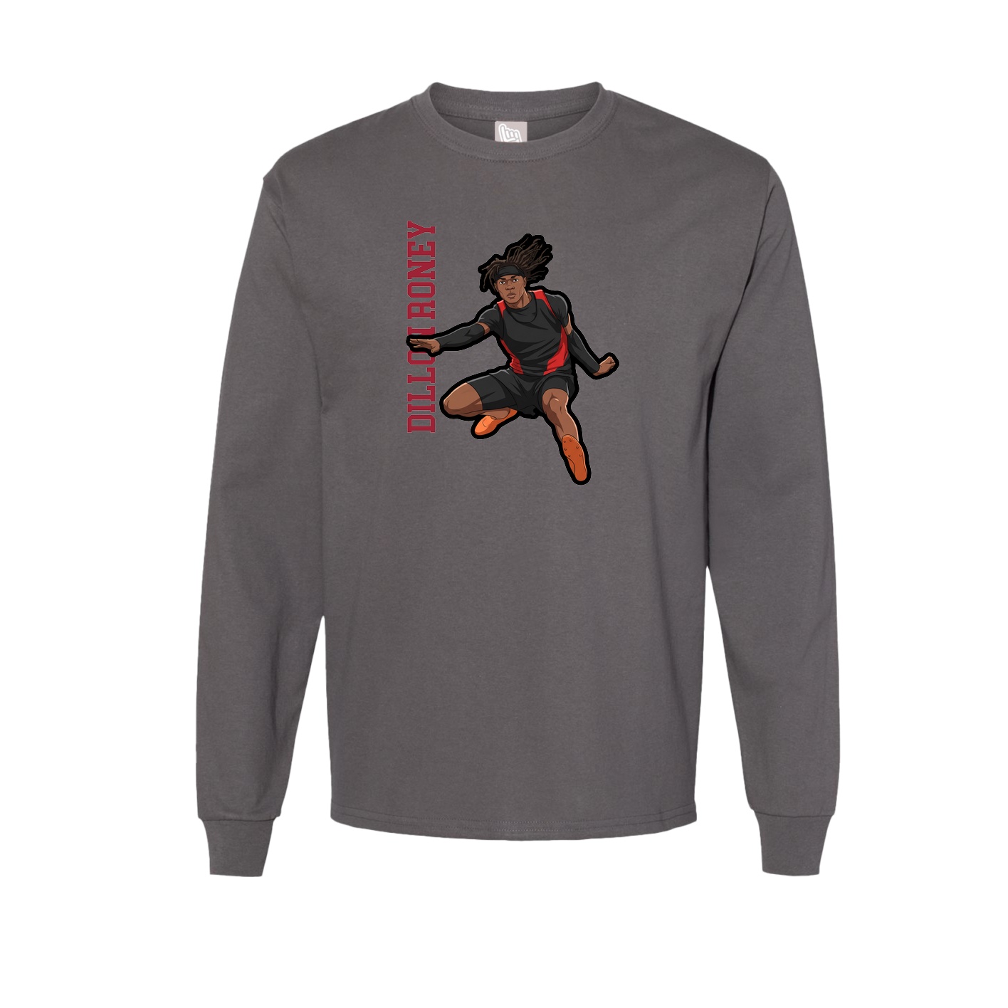 Long Sleeve Tee — Name Vertical in Grey