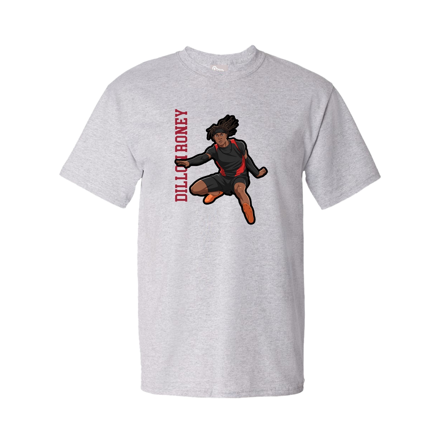 Youth Tee — Name Vertical in Grey