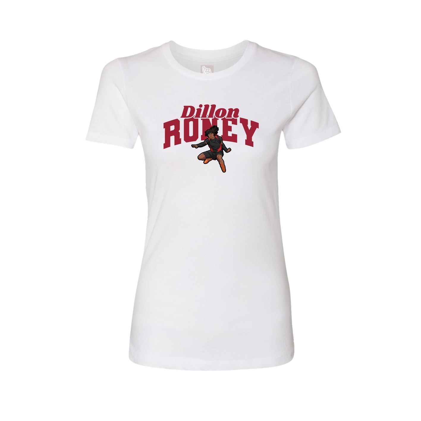 Fitted Women's Tee — Signature Arch in White