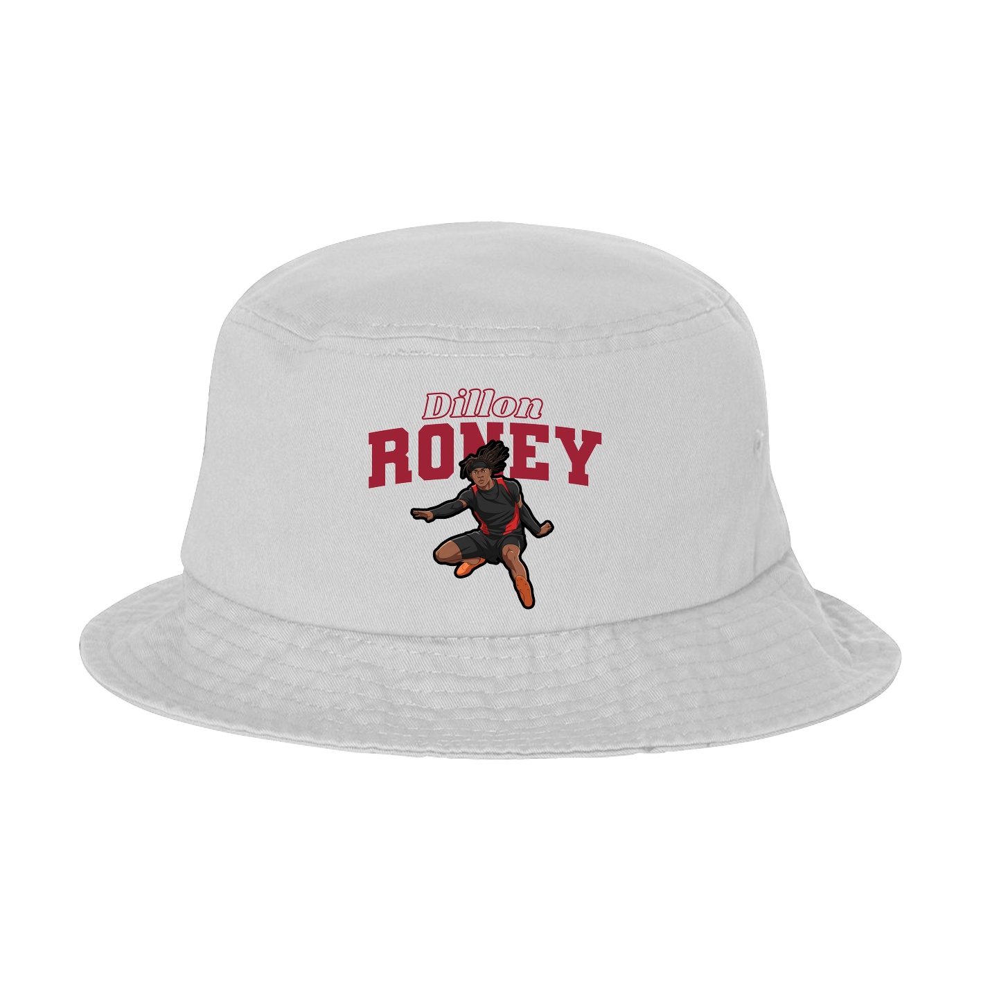 Bucket Cap — Name Arch in White