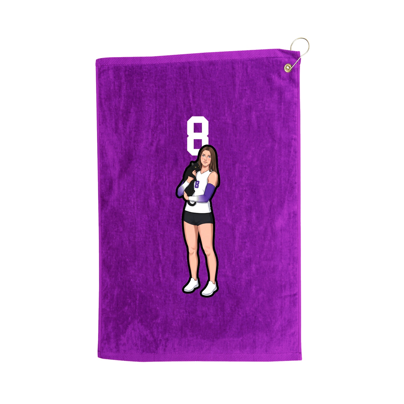 Golf Towel — Number Top in Purple