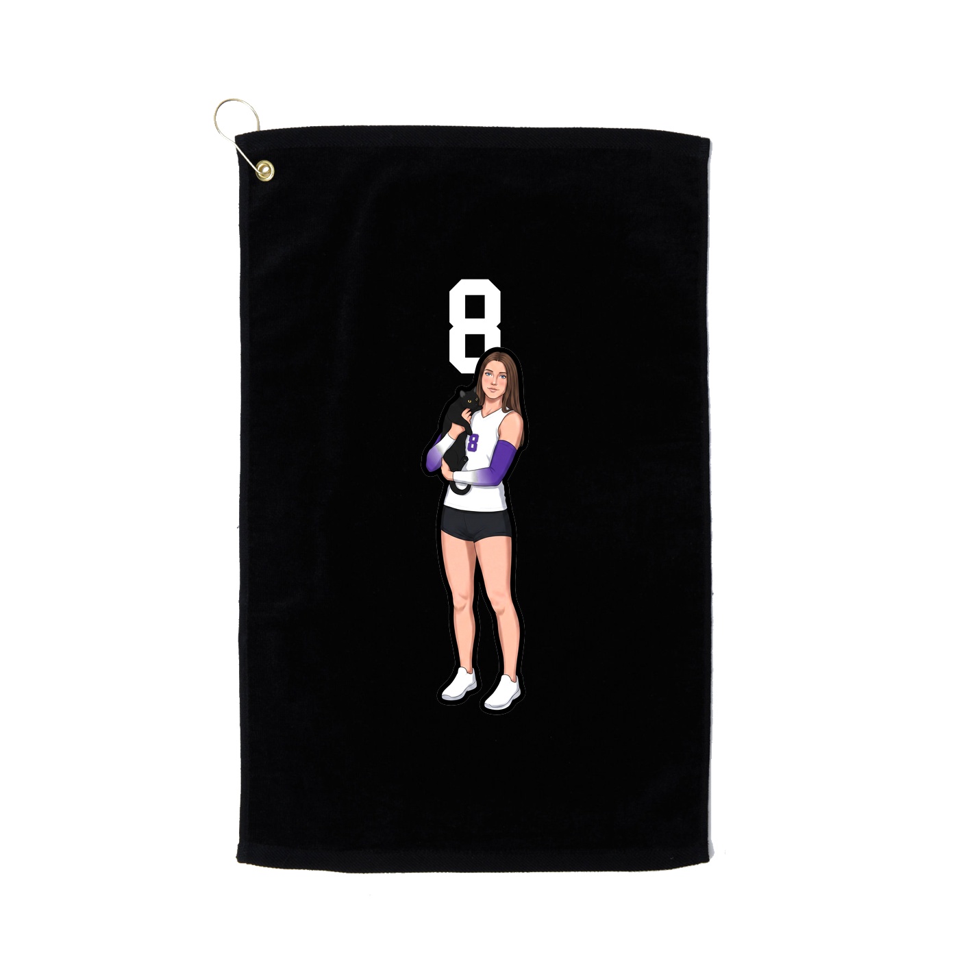Golf Towel — Number Top in Black