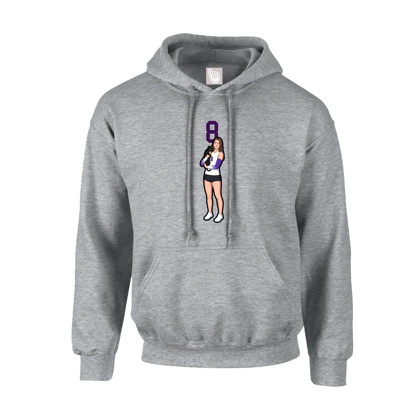 Youth Hoodie — Number Top in Grey