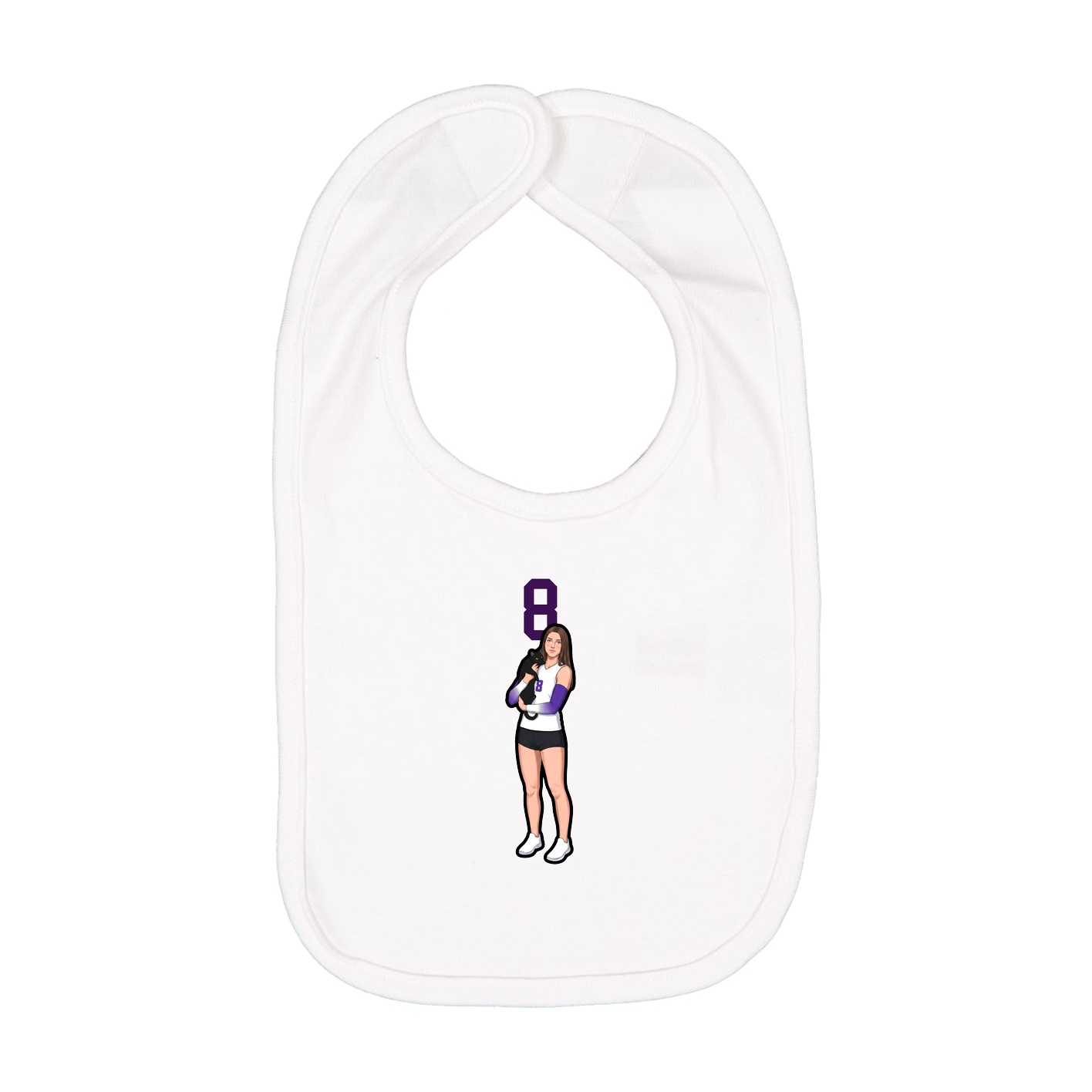 Infant Bib — Number Top in White