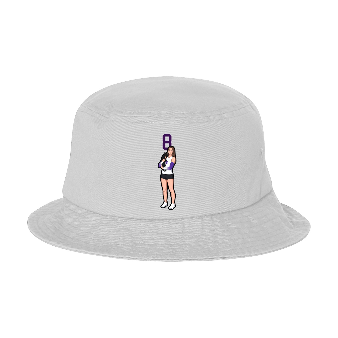 Bucket Cap — Number Top in White