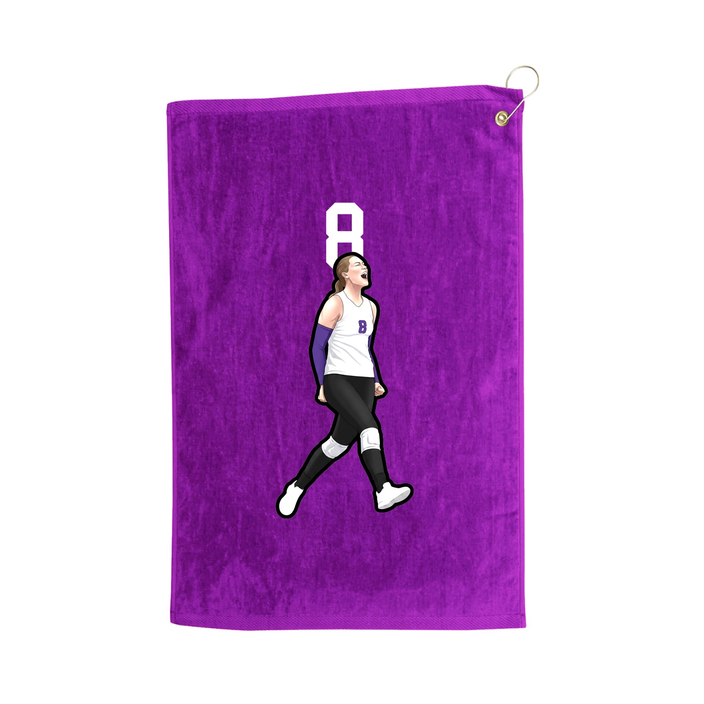 Golf Towel — Number Top in Purple