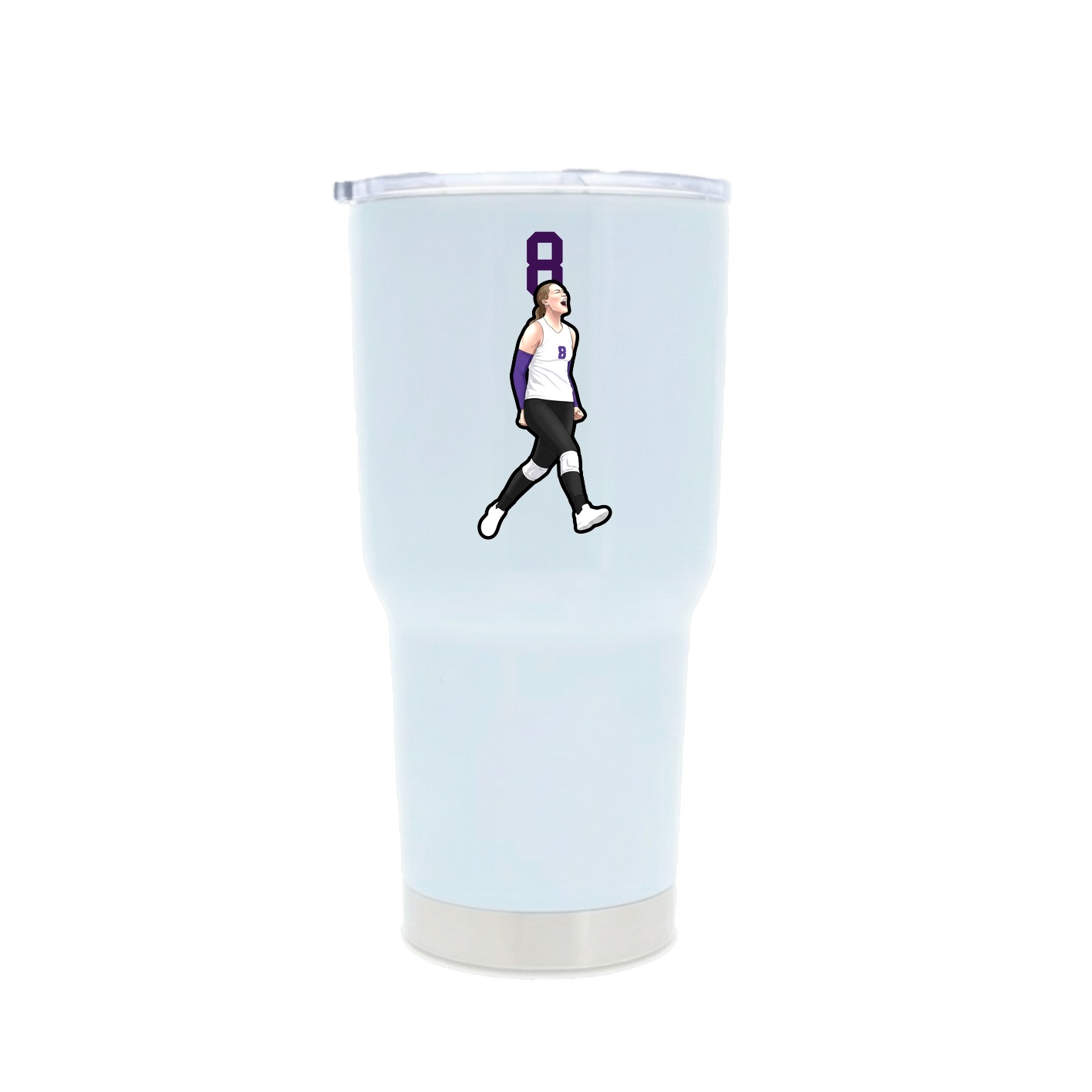 30oz Stainless Steel Tumbler — Number Top in White