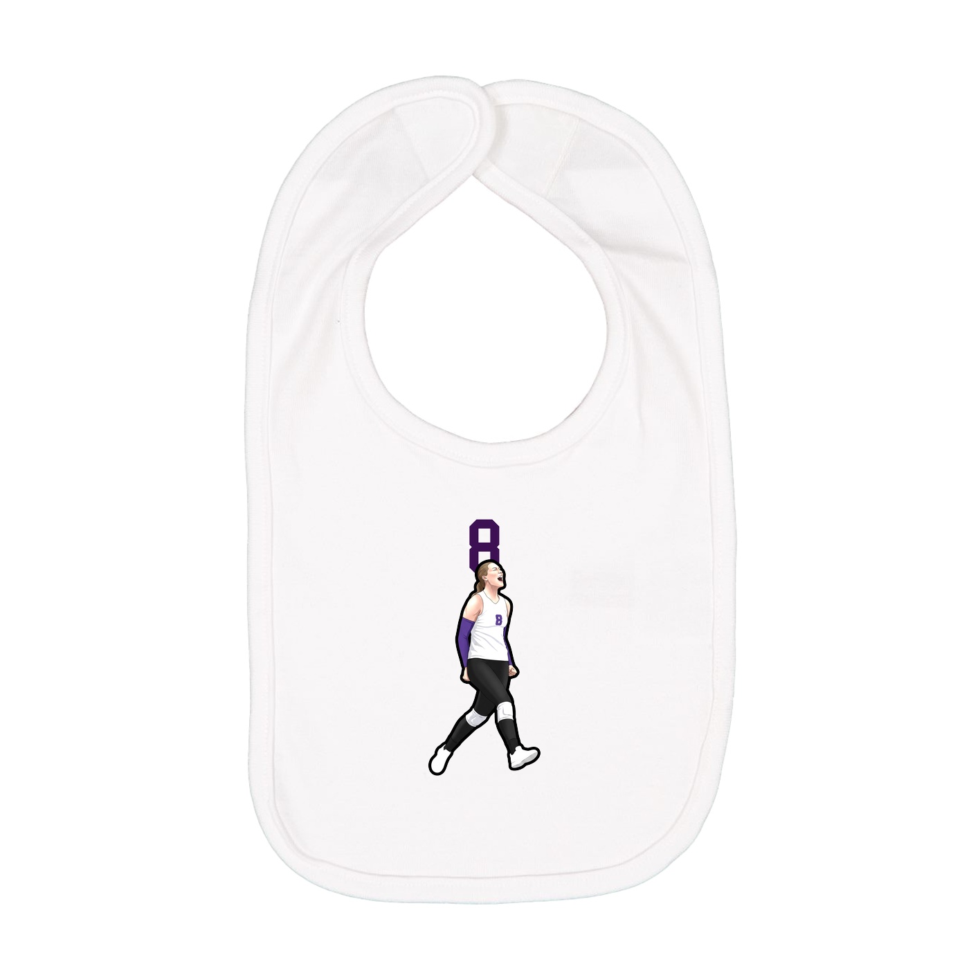 Infant Bib — Number Top in White