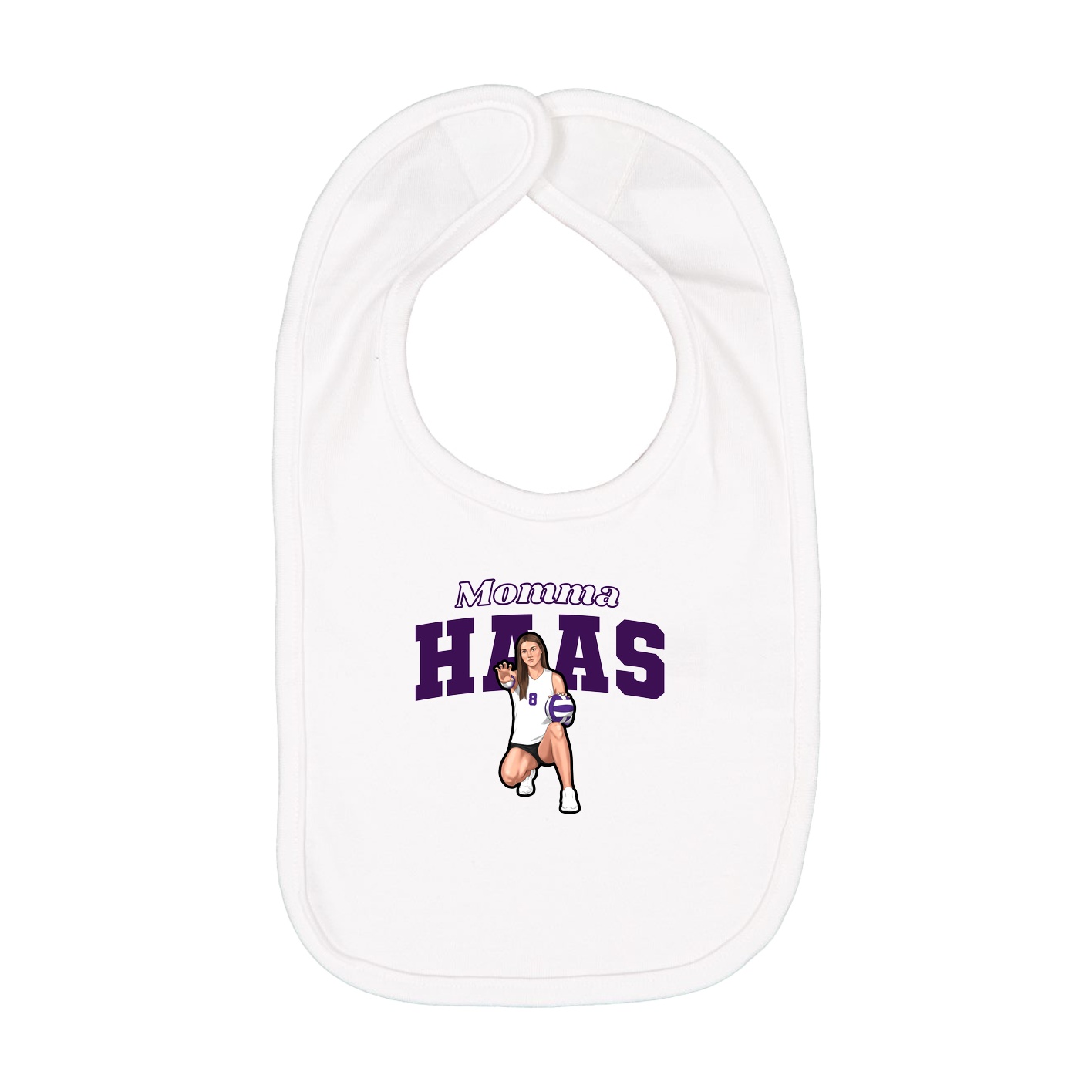 Infant Bib — Mothers Day Block in White