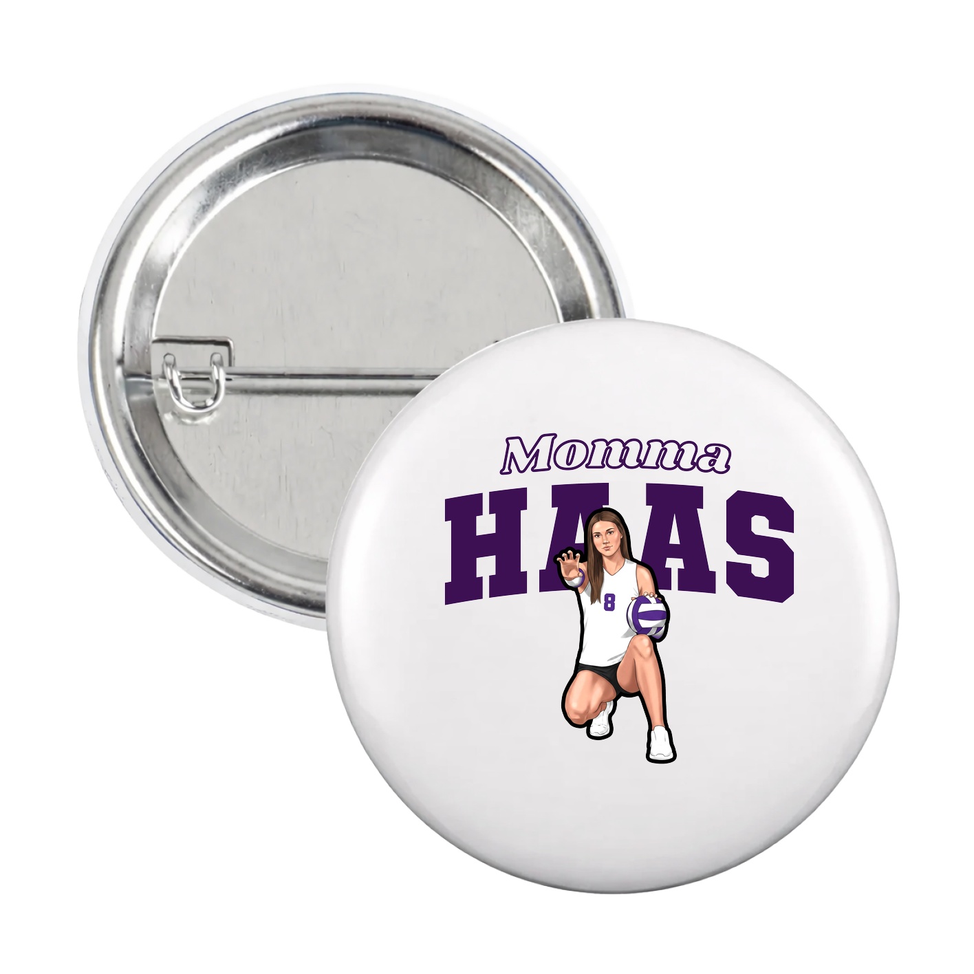 Game Day Button — Mothers Day Block in White
