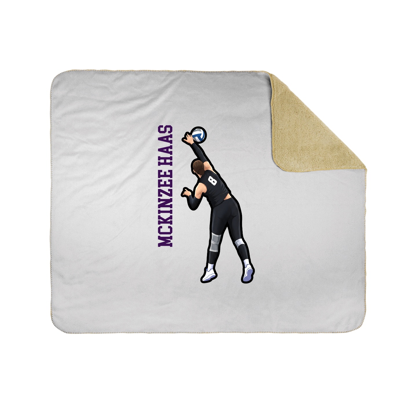 Throw Blanket — Name Vertical in White