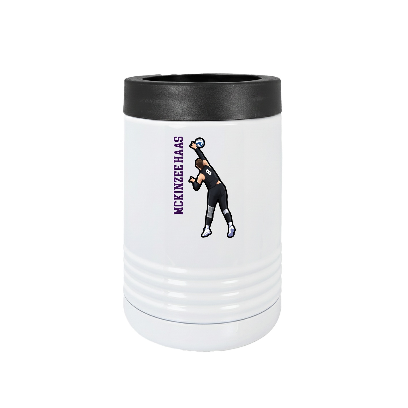 Beverage Holder — Name Vertical in White