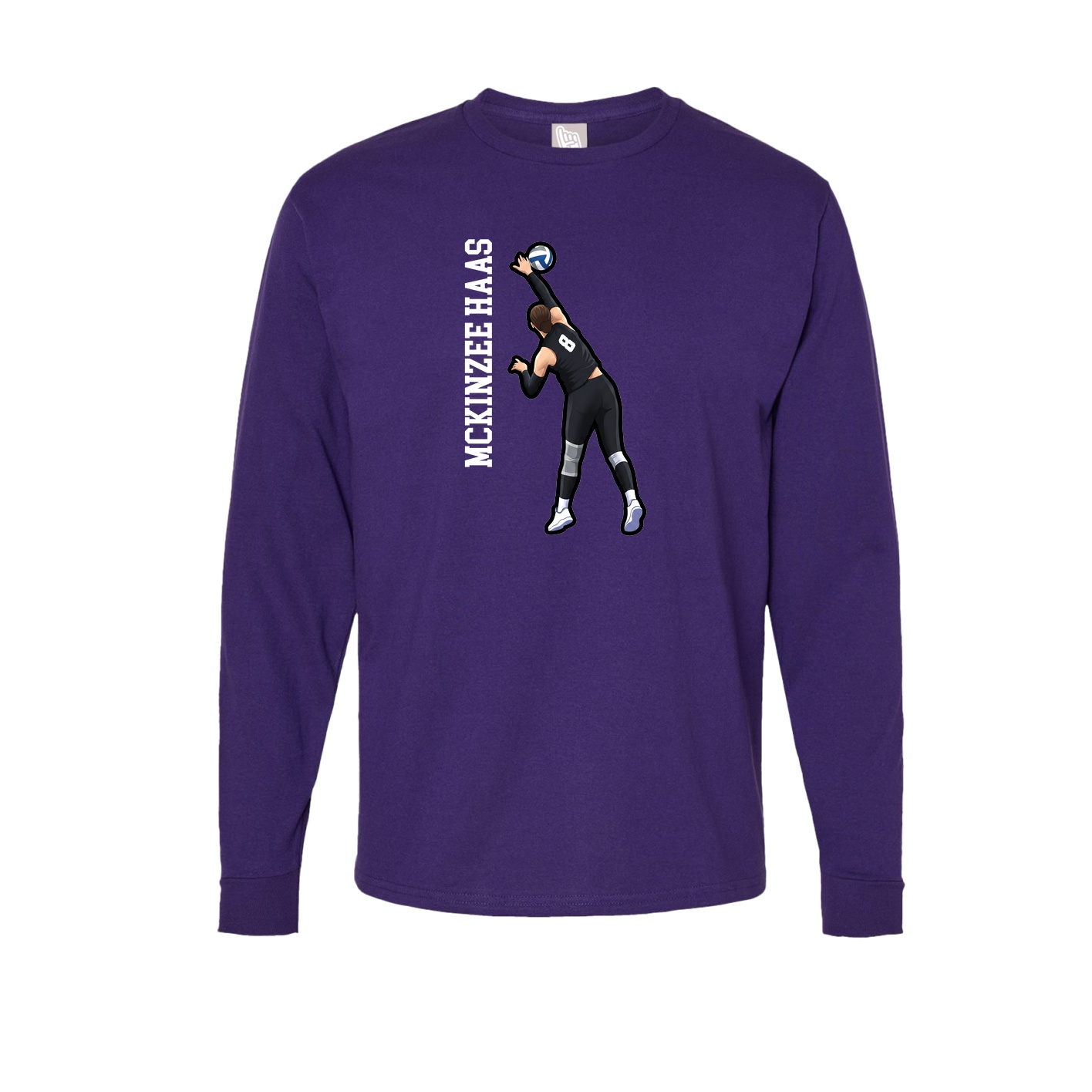 Long Sleeve Tee — Name Vertical in Purple