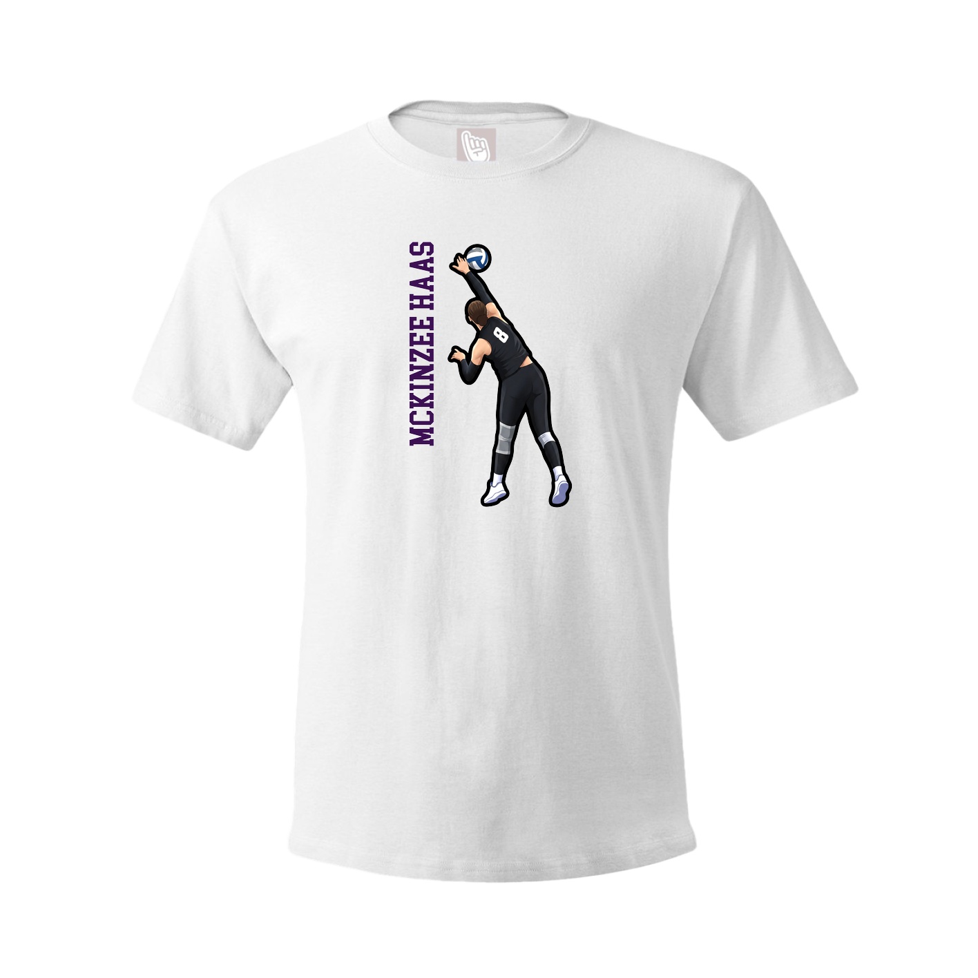 Youth Tee — Name Vertical in White