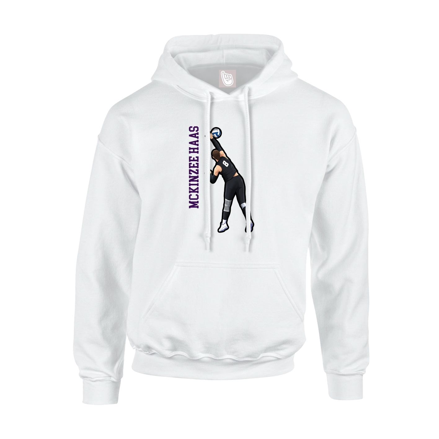 Hoodie — Name Vertical in White