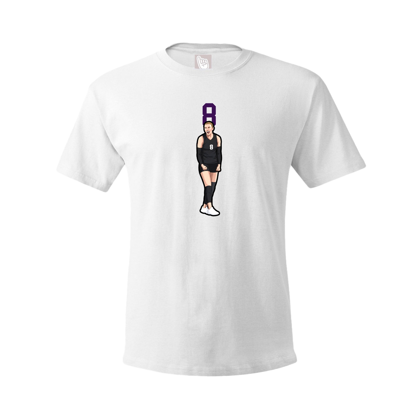 Youth Tee — Number Top in White