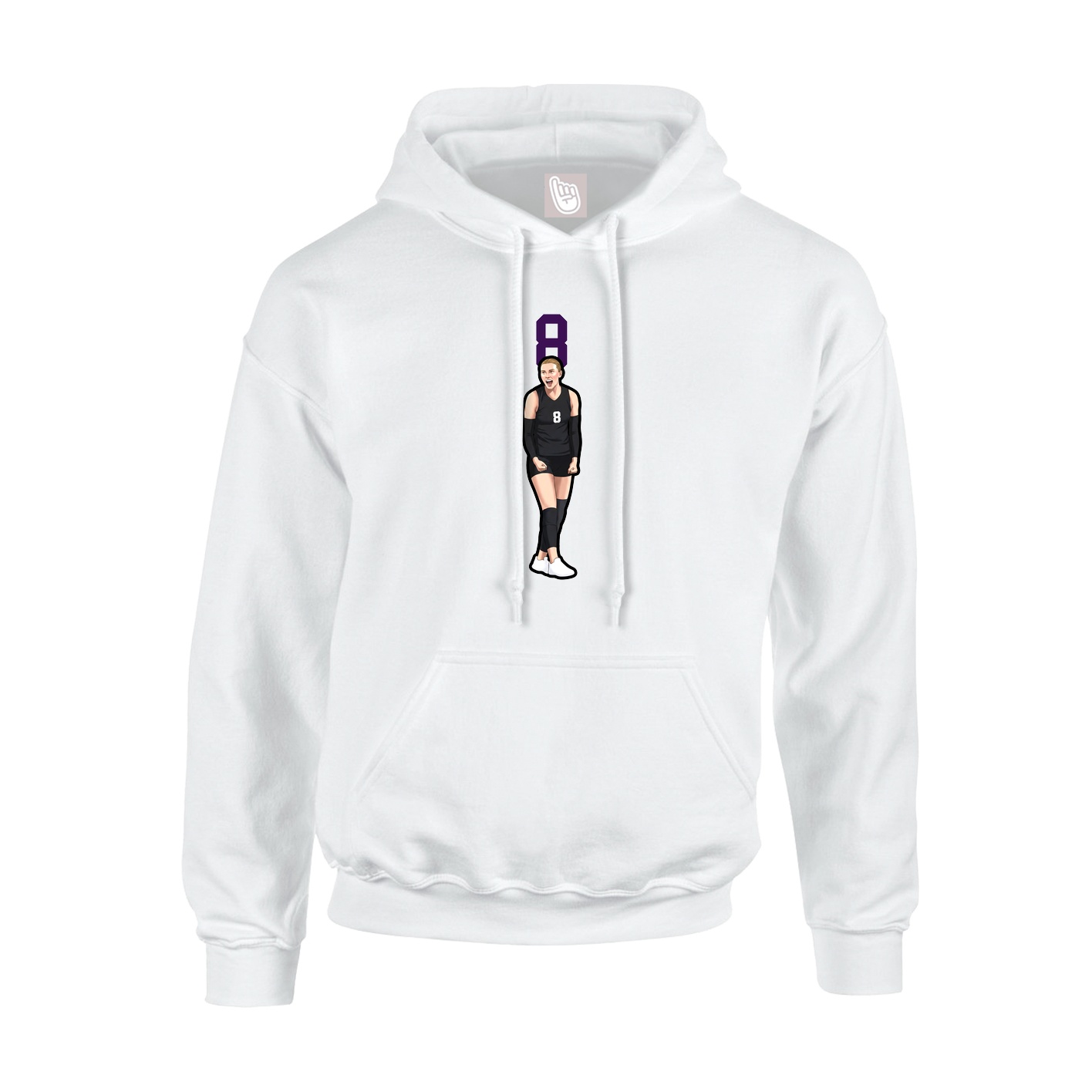 Hoodie — Number Top in White