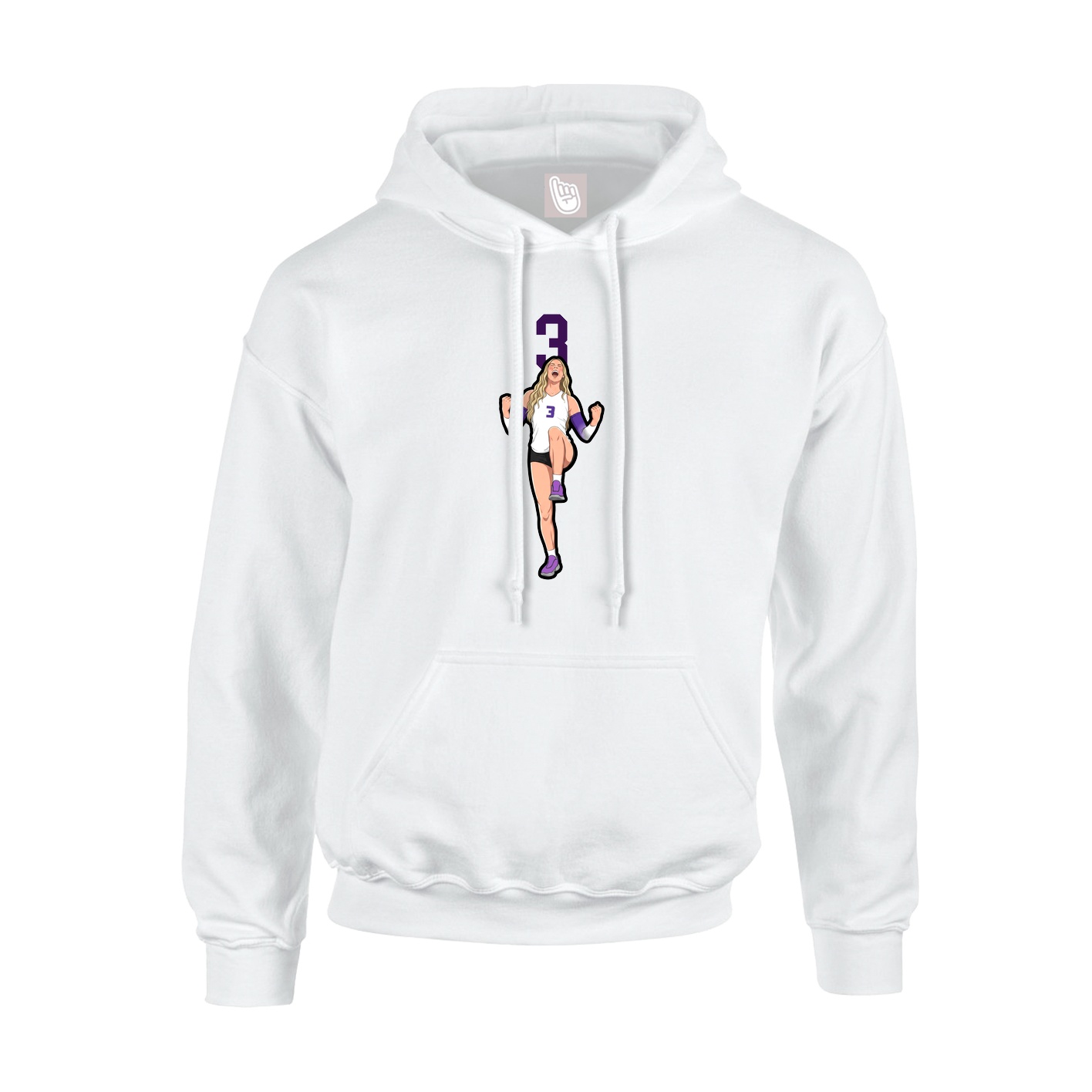Youth Hoodie — Number Top in White