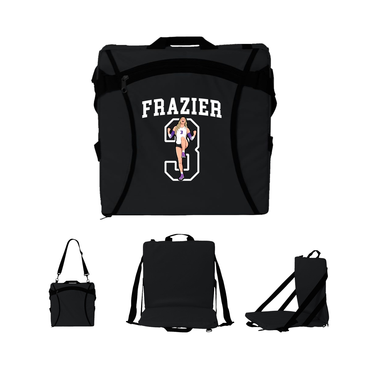 Folding Stadium Seat — Shirsey in Black