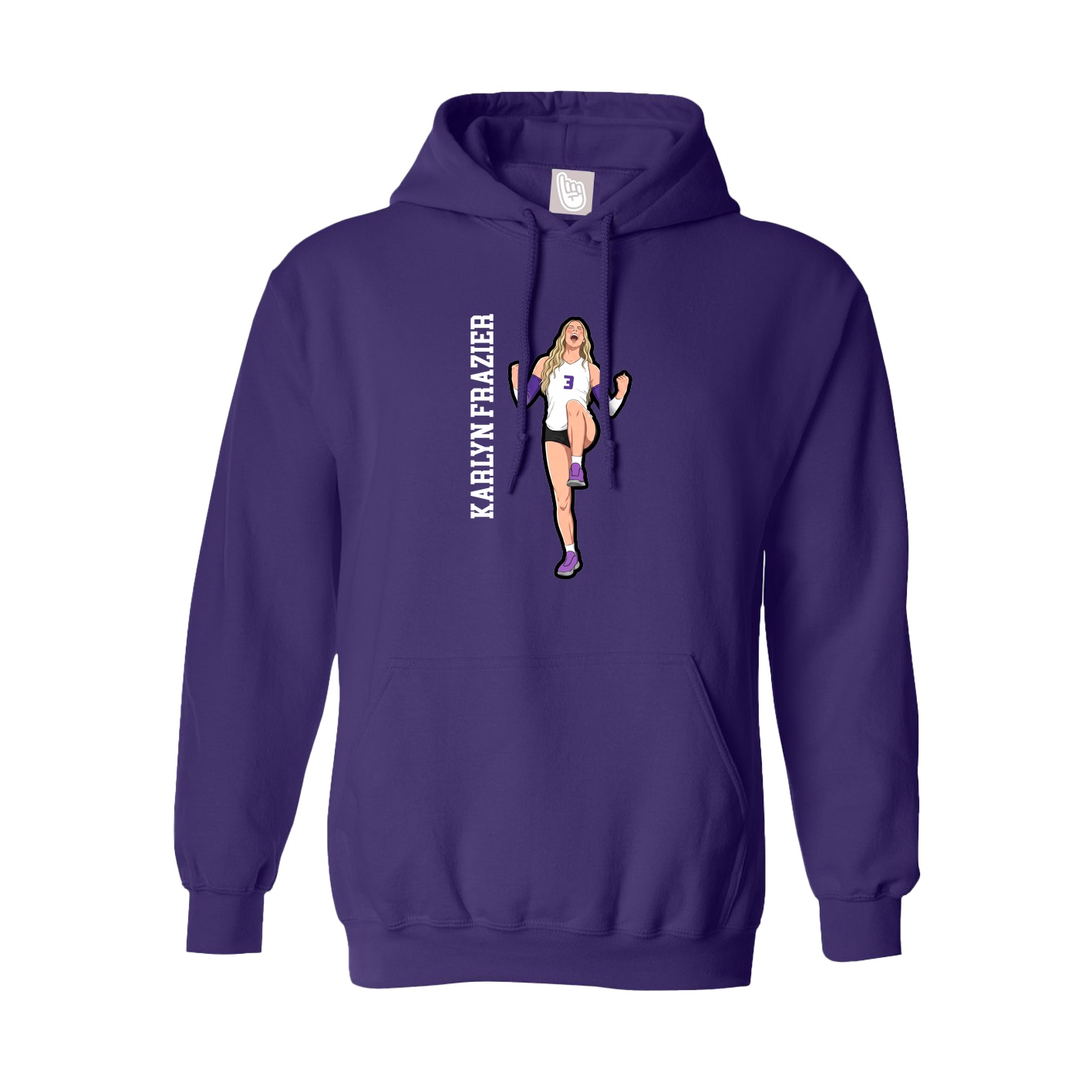 Hoodie — Name Vertical in Purple