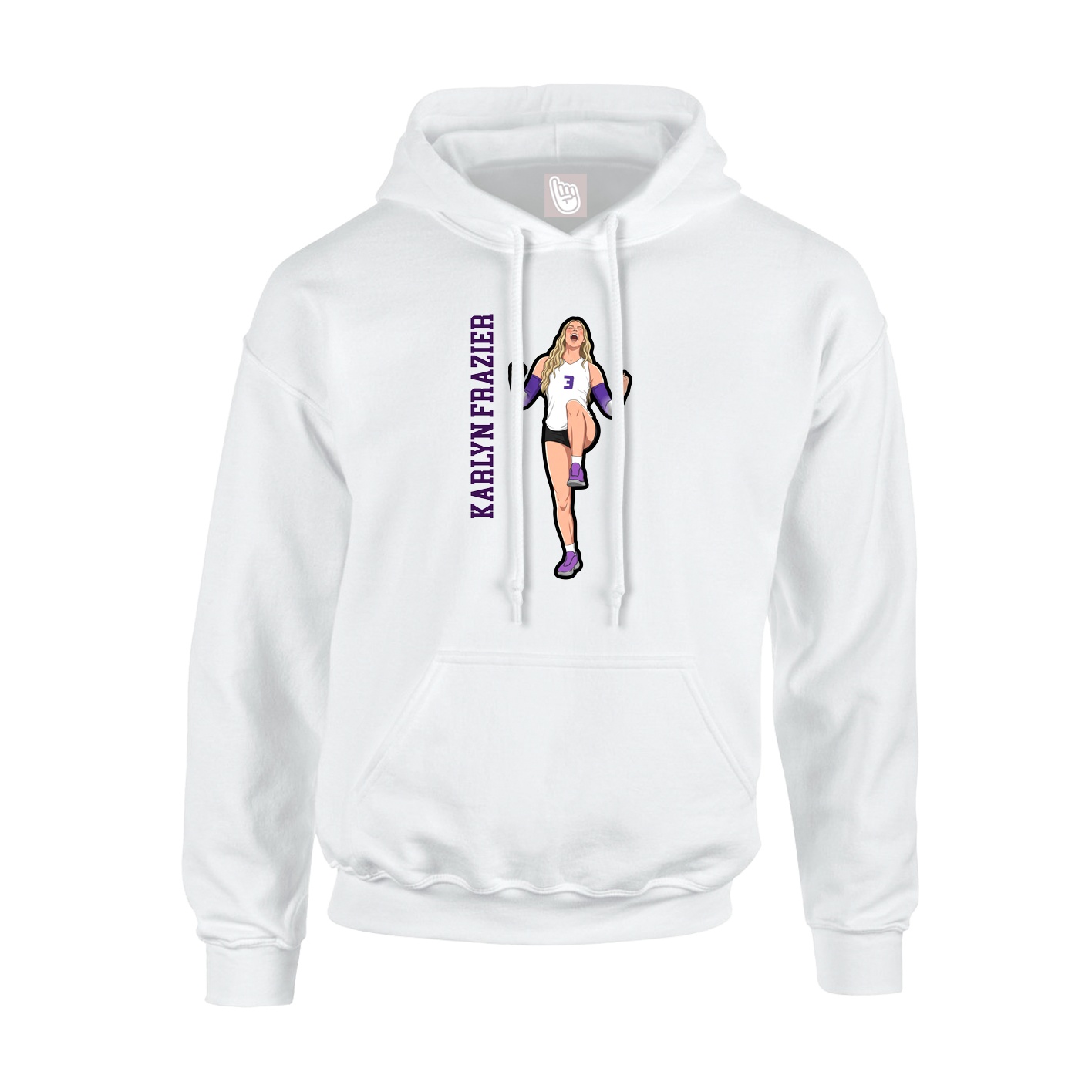 Hoodie — Name Vertical in White