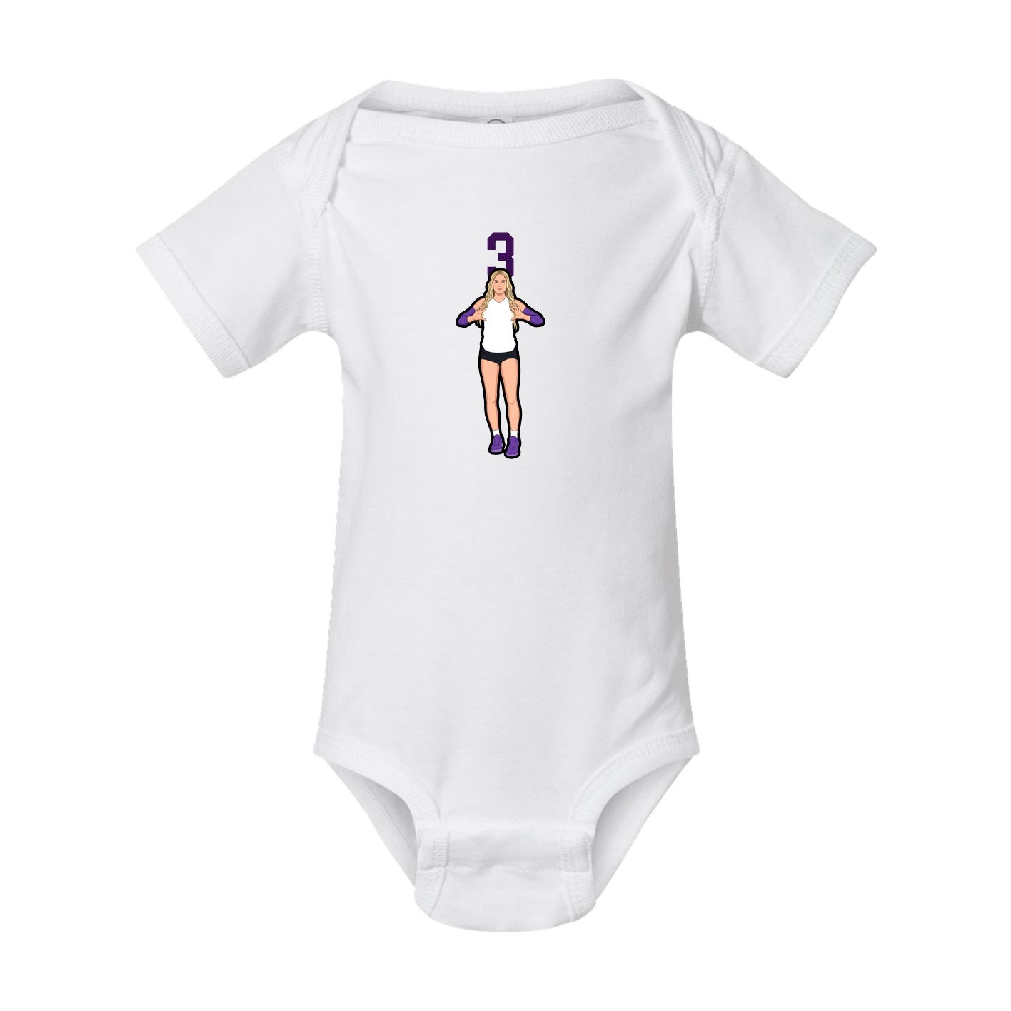 Baby Onesie — Number Top in White