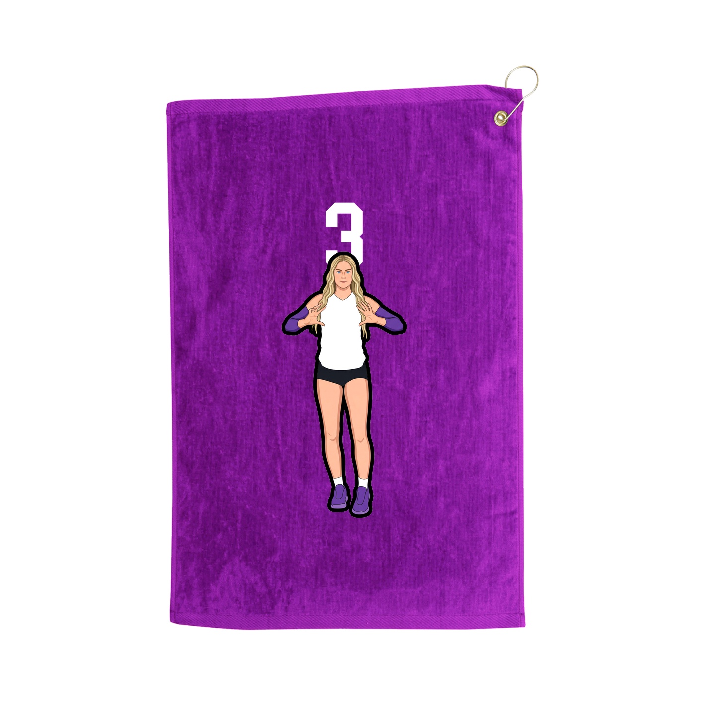 Golf Towel — Number Top in Purple