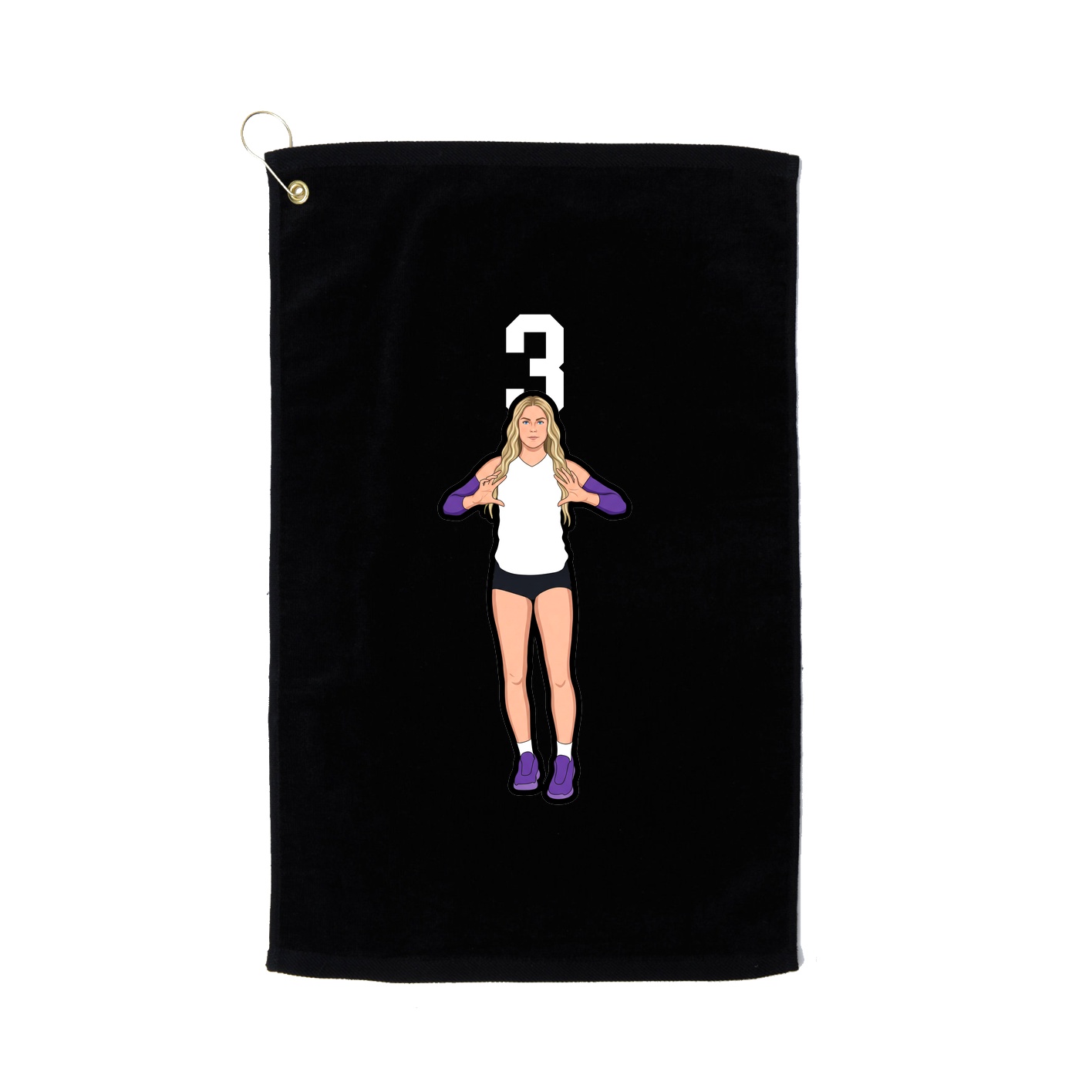Golf Towel — Number Top in Black