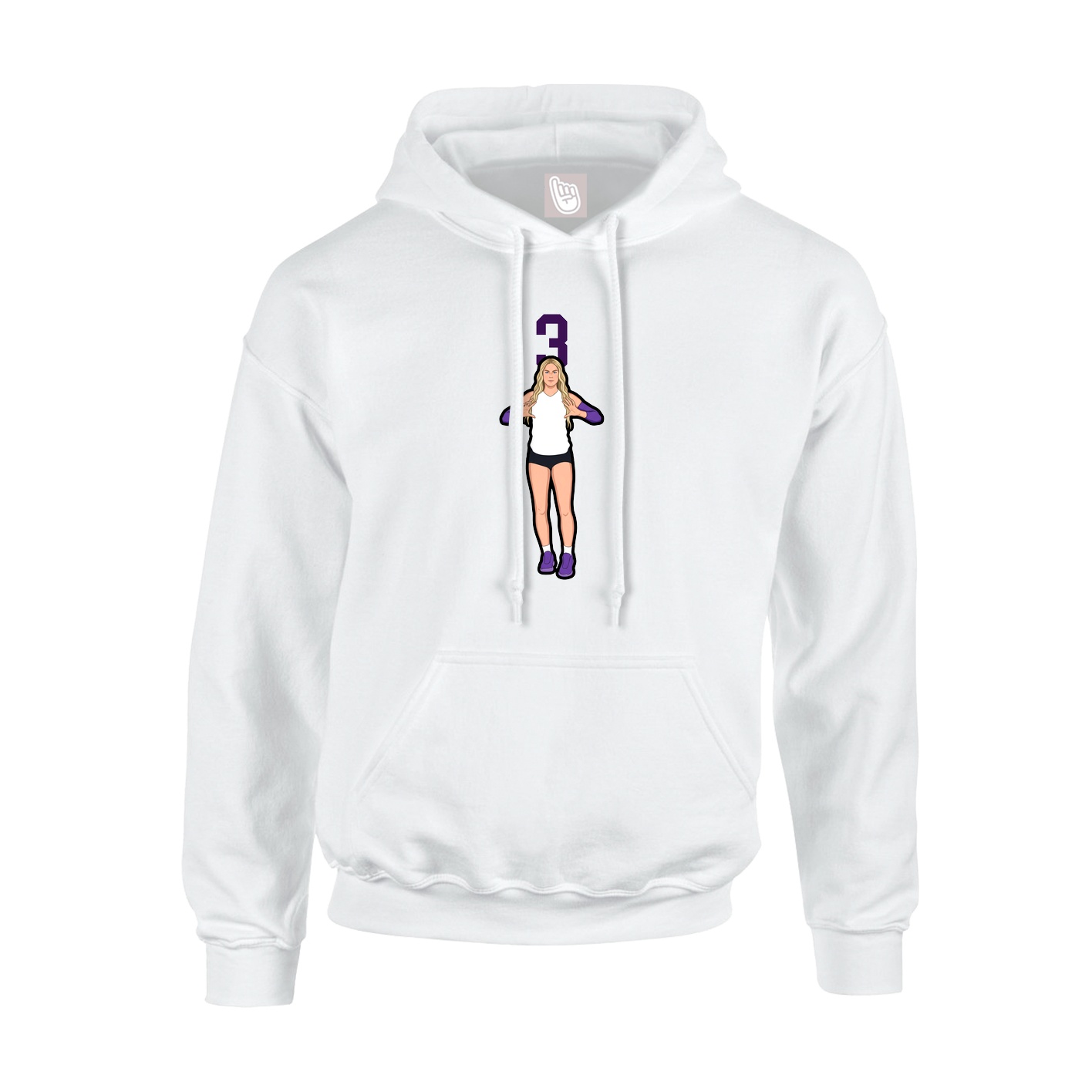 Hoodie — Number Top in White